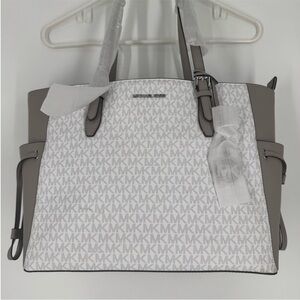 Michael Kors White and Gray Satchel